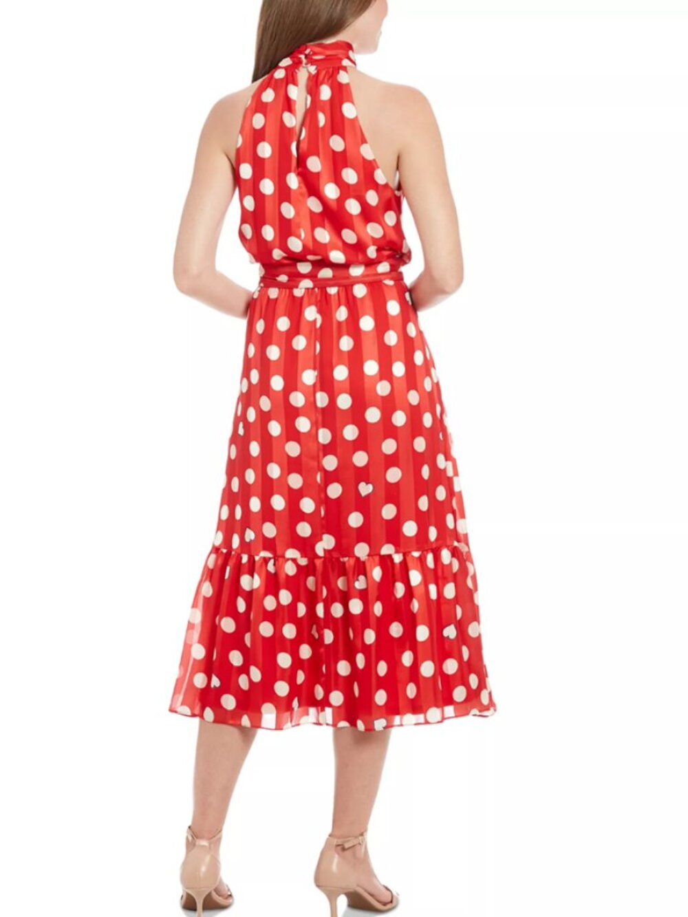 Red Polka Dot Midi Dress 24W 3X Fit Flare Wedding Guest London Times - Picture 2 of 16